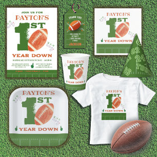 Football 1st Year Down Football BIrthday Party T-Shirt