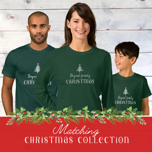 Unisex kids Custom family Christmas tree green T-Shirt