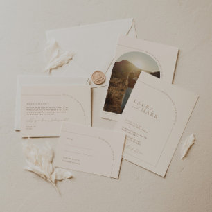Modern Minimalist Script Arch Photo Thank You Card