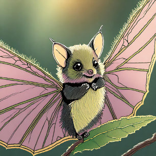 Sticker Carré Fruit chauve-souris