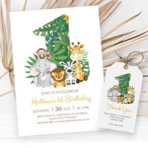 Wild One Baby 1st Birthday Jungle Safari Keychain