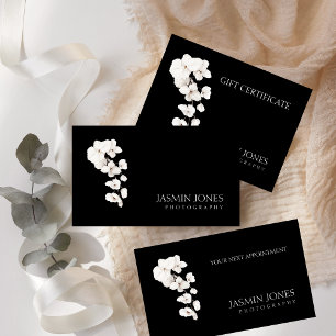 Modern Black and White Orchids Floral Monogram Binder