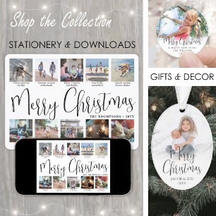 11 Photo Script Merry Christmas Year in Review Holiday Card