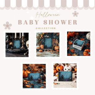 Gothic Blue Halloween Baby Shower Invitation