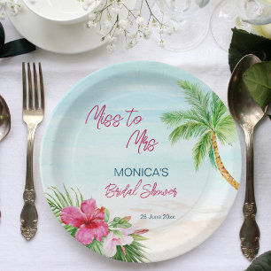 Summer beach tropical bridal shower invitation