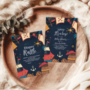 Navy Blue Nautical Pirate Baby Shower Napkin