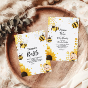 Mama to Bee Wildflower Honeybee Mommy Baby Shower Invitation