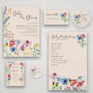Baby in Bloom Country Wildflower Baby Shower Invitation