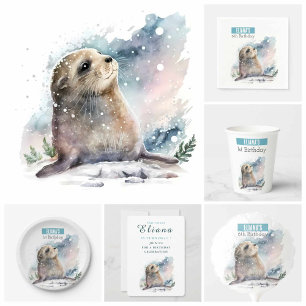 Winter vibes Seal - Birthday Invitation Card