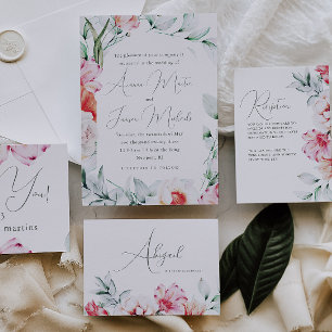 Beautiful and Colorful Floral Wedding Invitation