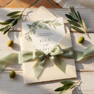 Olive Branch Wedding Invitation   Mediterranean 