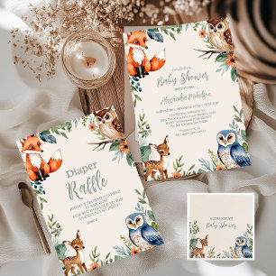 Woodland Forest Animals Baby Shower Invitation