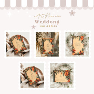 Summer Floral Frame Art Nouveau Wedding Save The Date