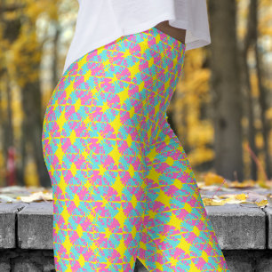 Fabulous Dark Teal Blue Phase Shift Pattern Leggings