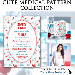 Medical Pattern Name Monogram Nurse  Notebook