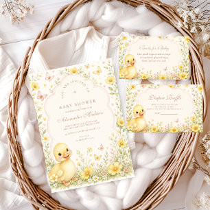 Serviette En Papier Douce Caneton Fête Prénatale de Bébé Fleur Sauvage