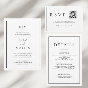 Minimalist Black & White Elegant Wedding  Menu
