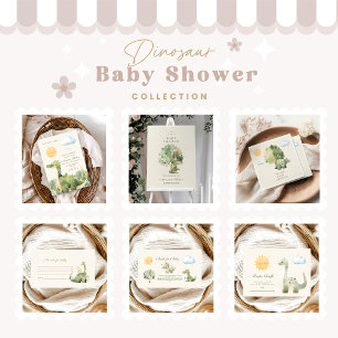 Dinosaur Hatching Soon Baby Shower Note for Baby Enclosure Card