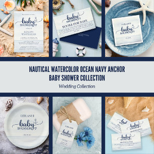 Virtual Nautical Ocean Baby Shower Invitation
