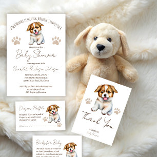 Puppy dog themed baby shower table decor napkin