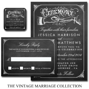 Invitation La collection de Mariages Vintages du tableau de b