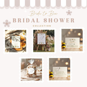 Cute bee heart bridal shower invitation