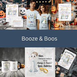 Booze & Boos Halloween Bridal Shower Invitation