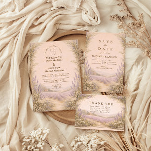 Lavender Field Countryside Wedding Invitation