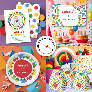 Boys Toys Colourful Transport Kid's Birthday Party Wrapping Paper Sheet