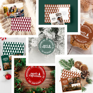 Merriest Christmas graphic typography photo Foil H Foil Holiday Card