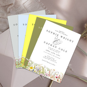 Spring Summer Wildflower Wedding Square Stickers