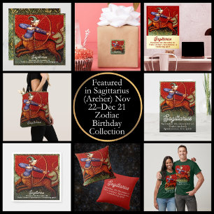 Sagittarius Horoscope Zodiac Medieval Art Birthday Invitation