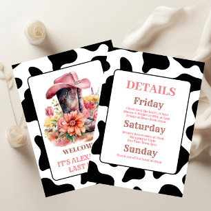 Cowgirl Western Last Rodeo Bachelorette Party 2 Inch Round Button