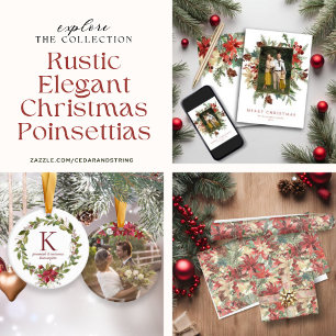 Luxury Watercolor Christmas Holiday Floral Wrapping Paper