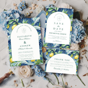 Italian Lemon Garden Wedding Thank You Card