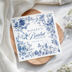 Blue Toile Chinoiserie Bridal Shower Registry Card
