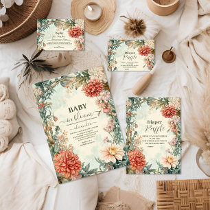 Baby in Bloom Floral Wildflower Baby Shower Invitation