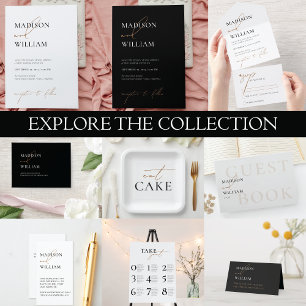 Carte postale RSVP Minimaliste de repas blanc