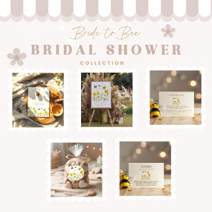 The bride to bee floral shower Recipe Enclosure Card