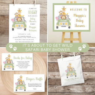About To Get Wild Safari Virtual Baby Shower Invitation