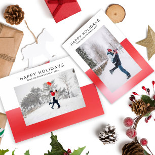 Carte Postale Aquarelle moderne Aqua 2 Tone Happy Holiday Photo