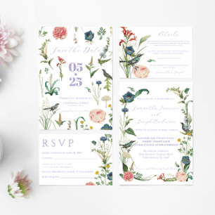 Lavender and Sage Green Outdoor Garden Wedding Save The Date