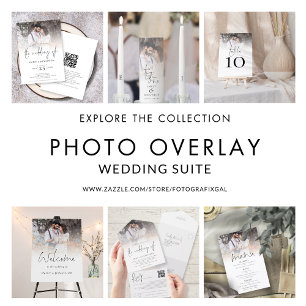 Modern Stylish Script Photo Wedding Table Number