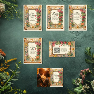 Decorative Floral Art Nouveau Wedding Save The Date