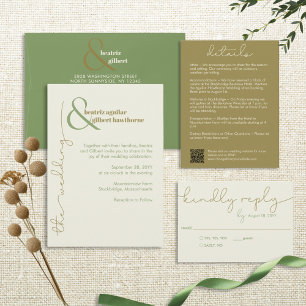 Moderne simple mariage RSVP avec carte de réponse 
