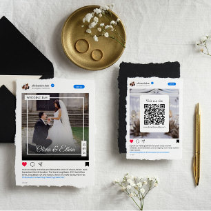 Modern Funny Social Media Wedding Invitation