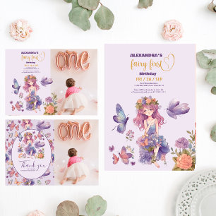 Fairy First Enchanted Woodland 1st Birthday Wrapping Paper