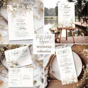 Carte D'accompagnement Détails du Mariage Rustic White Blooms