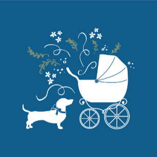 Dachshund Wiener Dog Baby Shower Blue Boy Invitation