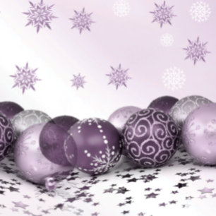 Return Address Christmas Pink Purple Snowflakes